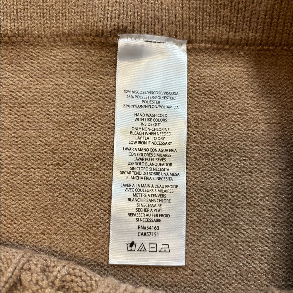 CALVIN KLEIN Jeans Woman’s Cable‎ Knit Midi Skirt Tan sz XL viscose/poly blend